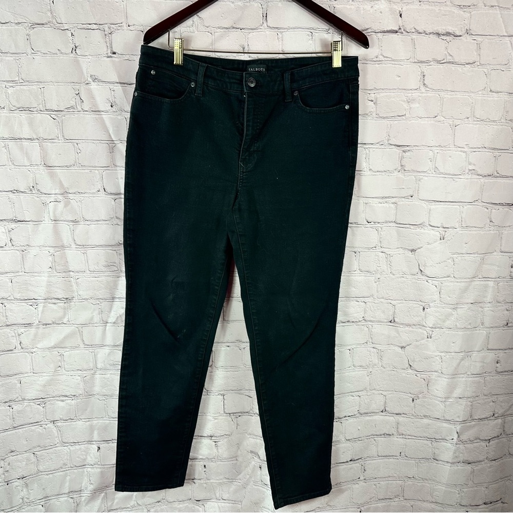 Talbots slim ankle denim Jeans Womens 12 washed black minimalist casual